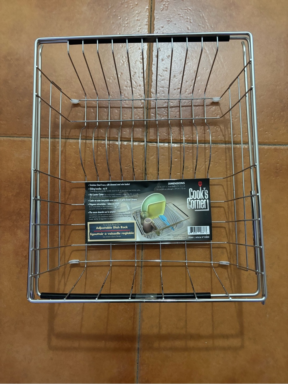 Cook’s Corner adjustable dish rack. Extending arms. Stainless steel Brand New